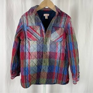 Cat & Jack Kids Small 6/7 Quilted Shacket Plaid Flannel Barn Chore Outdoor Warm